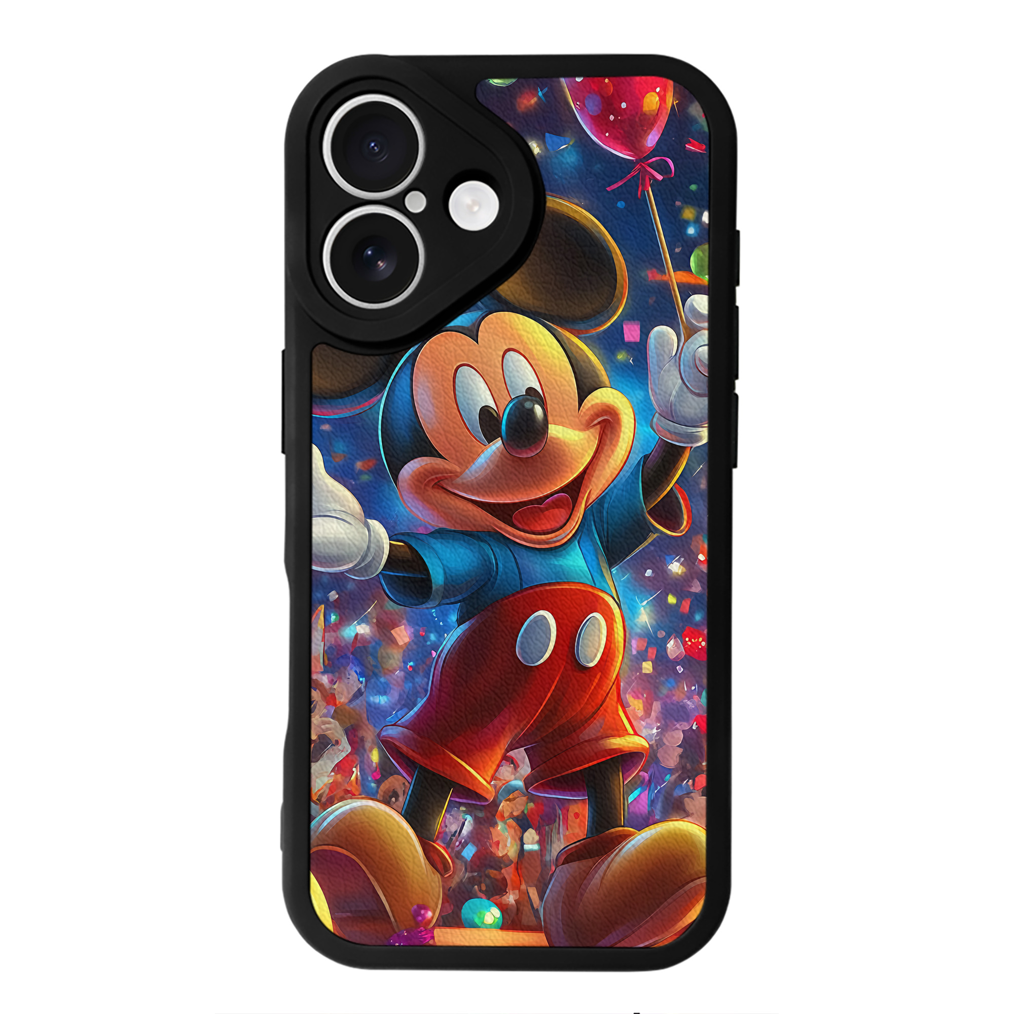 （画像用） ミッキーマウス Mickey Mouse 【iPhone 16シリーズ対応】シリコンスマホケース（レザー調） 材質：シリコン